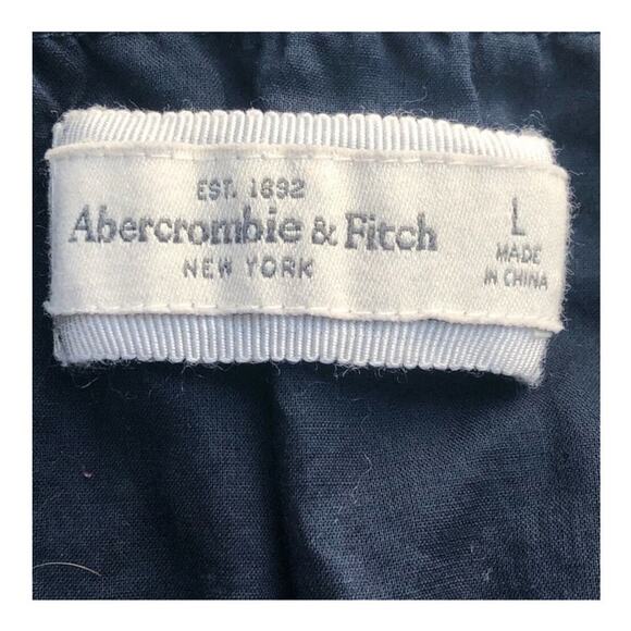 Abercrombie & Fitch Blue Tie Waist Button Up Ruffle Crochet Tank Jr Size Large - Picture 6 of 16
